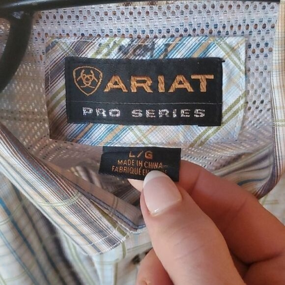 Ariat Pro Series Embroidered Front & Back Long Slv Button Down Sz L (XL) Shirt - Picture 8 of 14